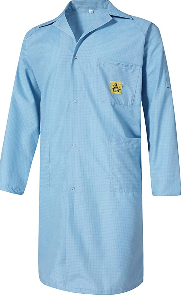 ESD GOWN BLUE WITH SNAP BUTTON